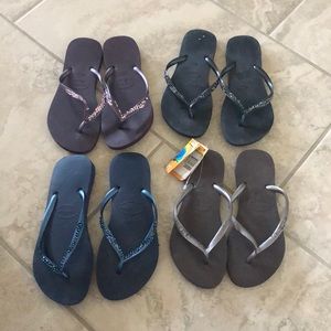 HAVAIANIAS lot of 4 sets of flip flops size 35/6